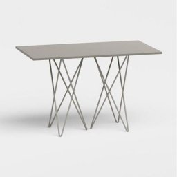 Table console extensible HERMES stratifié gris tourterelle acier gris tourterelle 115cm