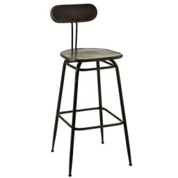 Tabouret de bar industriel INTU en métal noir.