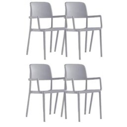 Lot de 4 chaises RIVER B empilables blanches