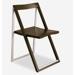 Chaise pliante SKIP wengé et aluminium satiné