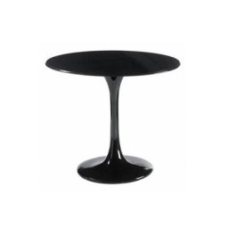 Table ronde de repas design TULIPE laquée noir 60 cm