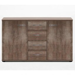 Buffet CARAMELLA 4 tiroirs 2 portes chêne châtaigne