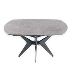Table de repas extensible BLADE 137/205 x 90 cm plateau céramique finition béton