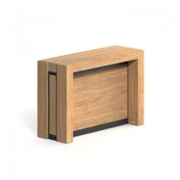 Console Extensible A3 5 rallonges en bois de chêne Naturel / Pied pivotant en métal