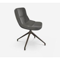 OZZIO SVEVA Fauteuil pivotant en cuir mastice avec piétement en métal bronze