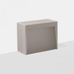table console extensible MARVEL PLUS en acier plateau bois stratifié coloris gris tourterelle