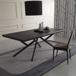 Table extensible RANDOM en Chêne Carbone et piétement Métal Graphite Mat