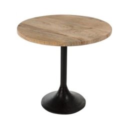 Table de bar en métal noir et bois naturel