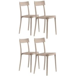 Lot de 4 chaises CORSOCOMO empilables polypropylène sable