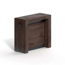 Console Extensible A4 en bois de chêne Tabac / Pied pivotant en métal
