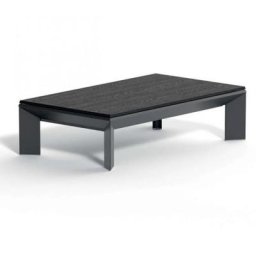 Table basse convertible METRINO - Plateau Chêne Carbone et Piétement en Métal
