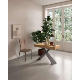 Console Extensible 4YOU en bois de chêne Naturel / pied en métal