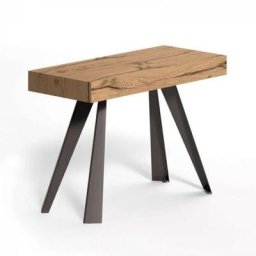 Console Extensible CO4L en bois de chêne / piétement métallique
