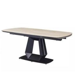 Table de repas extensible DIAMOND 180 x 100 cm plateau céramique finition bois