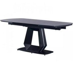 Table de repas extensible DIAMOND - 180 x 100 cm plateau céramique finition ciment