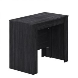 Table console extensible GANDIA gris cendré jusqu'à 10 couverts avec allonges intégrées