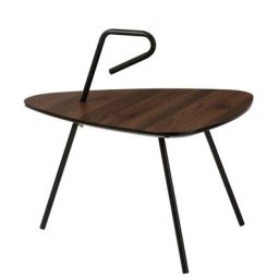 Table gigogne vintage KENU en bois hévéa et métal noir.