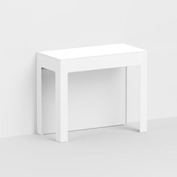 Table console extensible Ulisse en bois blanc sablé