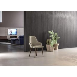 OZZIO NIKA Fauteuil en Eco-cuir et Velours avec piétement en métal bronze