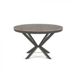 OZZIO FULL-MOON Table extensible avec base en métal / plateau en éco-bois ancien