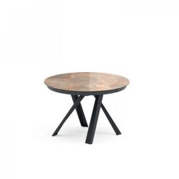 Table extensible EMISFERO en Marbre et piétement en métal graphite mat