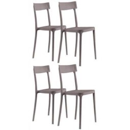 Lot de 4 chaises CORSOCOMO empilables polypropylène taupe