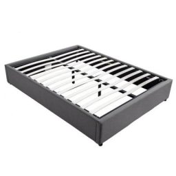 Lit coffre DORRES 160x200cm sommier relevable gris foncé