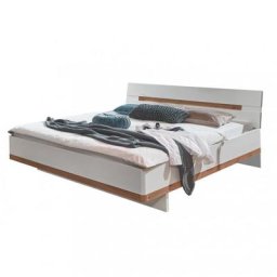 Cadre de lit GIRBO 180 x 200 cm blanc et chêne artisan