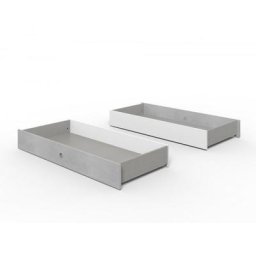 Lot de 2 tiroirs de lit 160cm VIRONI blanc et béton