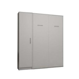 Composition armoire lit escamotable SMART-V2 blanc mat Couchage 140 x 200 cm colonne armoire