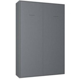 Armoire lit escamotable SMART-V2 gris graphite mat couchage 140*200 cm.