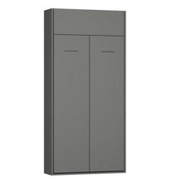 Armoire lit escamotable DYNAMO gris mat ouverture assistée couchage 90*200 cm