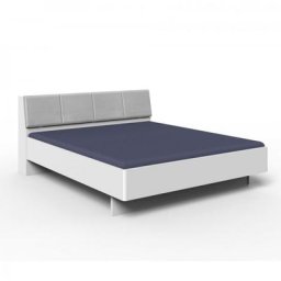 Lit coffre VIRONI 160 x 200 cm blanc et béton