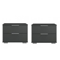 Paire de chevet ENSSE graphite 2 tiroirs