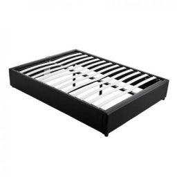 Lit coffre DORRES 140x190cm sommier relevable noir