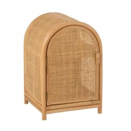Armoire Arrondi TSARA -Simple porte en bois Rotin Naturel