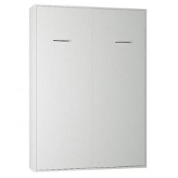 Armoire lit escamotable SMART-V2 blanc mat couchage 140*200 cm.
