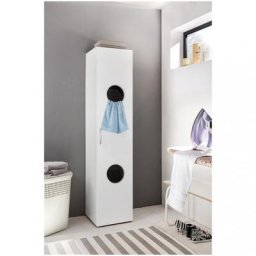 Colonne de rangement linge LUND 1 porte blanc mat largeur 40 x 40 cm profondeur