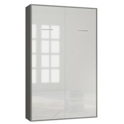 Armoire lit escamotable SMART-V2 structure gris graphite mat, façade Gloss blanc brillant 140*200 cm