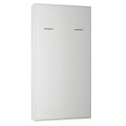 Armoire lit escamotable SMART-V2 blanc mat couchage 90 x 200 cm.