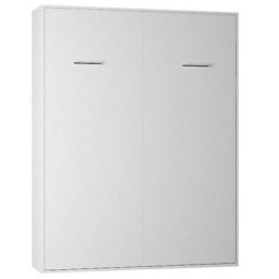 Armoire lit escamotable SMART-V2 blanc mat couchage 160*200 cm.