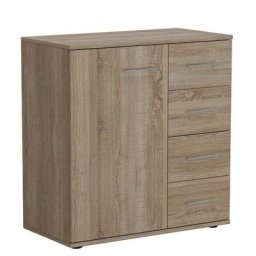 Commode combinée SMART 4 tiroirs 1 porte chêne