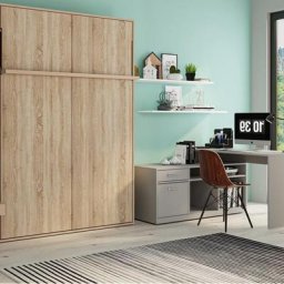 Armoire lit escamotable avec tablette BALANCELLE Couchage 160*200 cm personnalisable