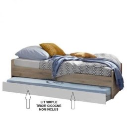 Lit VOLVERINE chêne 90 x 200 cm