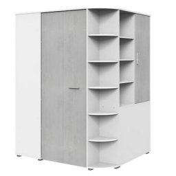 Armoire dressing d'angle VOLVERINE blanc / béton gris clair