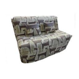 Banquette BZ convertible AXEL à motifs taupe 140*200cm matelas confort BULTEX