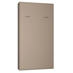 Armoire lit escamotable SMART-V2 taupe mat couchage 90*200 cm.