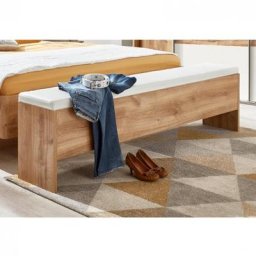 Banc-Coffre de lit VIRONI chêne poutre et blanc