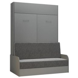 Armoire lit escamotable DYNAMO SOFA accoudoirs structure gris mat canapé gris couchage 140*200