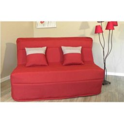 Banquette BZ convertible AXEL bordeaux couchage160*200cm matelas BULTEX